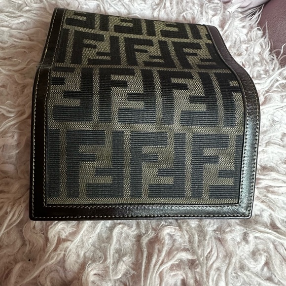 FENDI Zucca Canvas Leather Bifold Medium Long Wallet Vintage Authentic - Picture 8 of 17